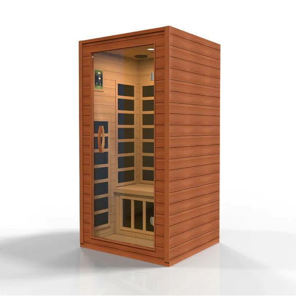 DYNAMIC SAUNAS AVILA 1-2-PERSON LOW EMF (UNDER 8MG) FAR INFRARED SAUNA (CANADIAN HEMLOCK)