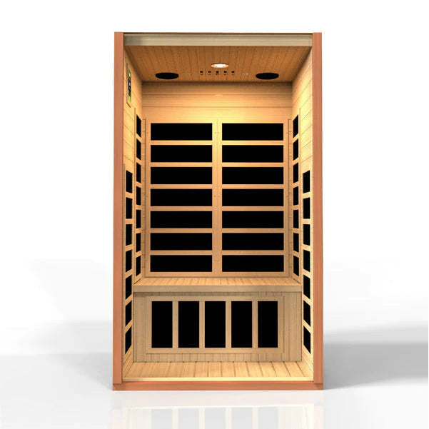 DYNAMIC SAUNAS AVILA 1-2-PERSON LOW EMF (UNDER 8MG) FAR INFRARED SAUNA (CANADIAN HEMLOCK)