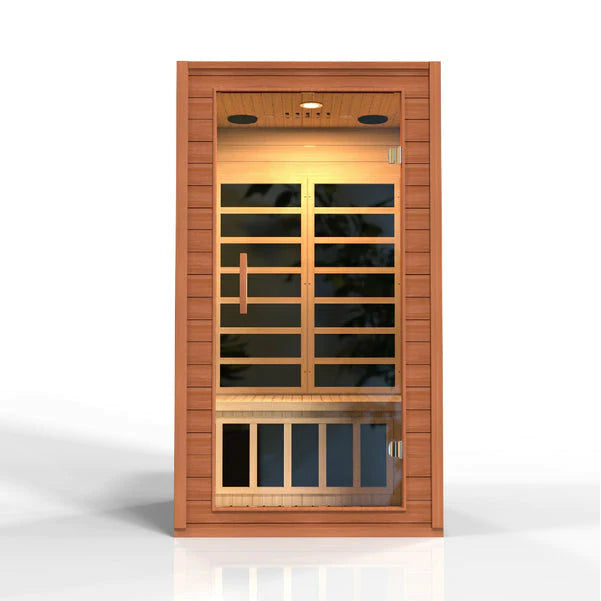 DYNAMIC SAUNAS AVILA 1-2-PERSON LOW EMF (UNDER 8MG) FAR INFRARED SAUNA (CANADIAN HEMLOCK)