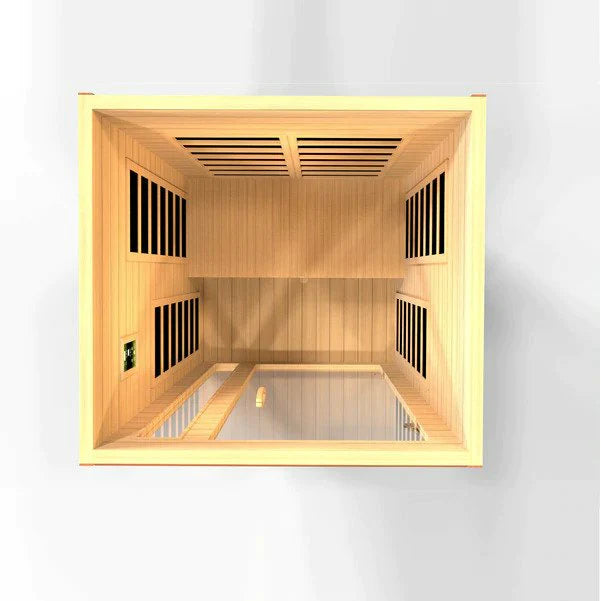 DYNAMIC SAUNAS CARDOBA 2-PERSON LOW EMF (UNDER 8MG) FAR INFRARED SAUNA (CANADIAN HEMLOCK)