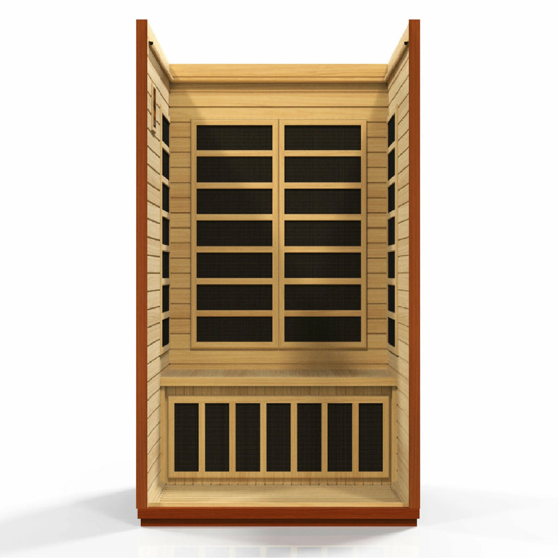 DYNAMIC SAUNAS SAN MARINO 2-PERSON LOW EMF (UNDER 8MG) FAR INFRARED SAUNA (CANADIAN HEMLOCK)