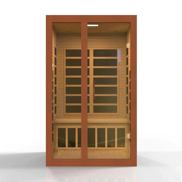 DYNAMIC SAUNAS SANTIAGO ELITE 2-PERSON ULTRA LOW EMF (UNDER 3MG) FAR INFRARED SAUNA (CANADIAN HEMLOCK)