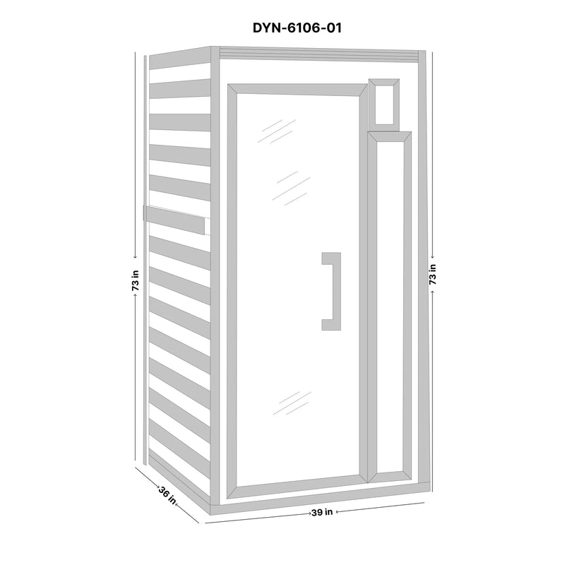 DYNAMIC SAUNAS BARCELONA 1-2-PERSON LOW EMF (UNDER 8MG) FAR INFRARED SAUNA