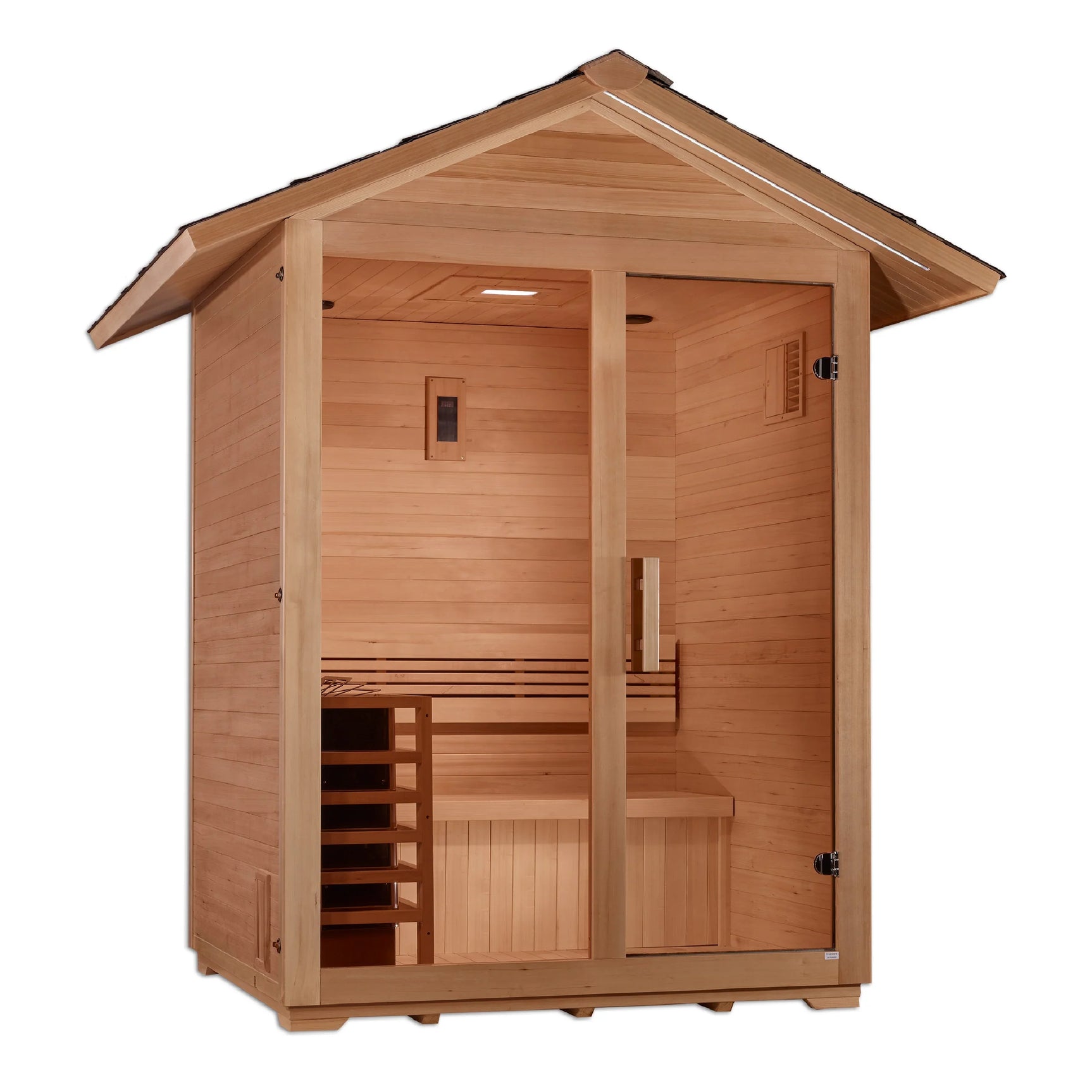 GOLDEN DESIGNS "ARLBERG" 3 PERSON TRADITIONAL OUTDOOR SAUNA - CANADIAN HEMLOCK