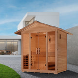 GOLDEN DESIGNS "VORARLBERG" 5 PERSON TRADITIONAL OUTDOOR SAUNA - CANADIAN HEMLOCK