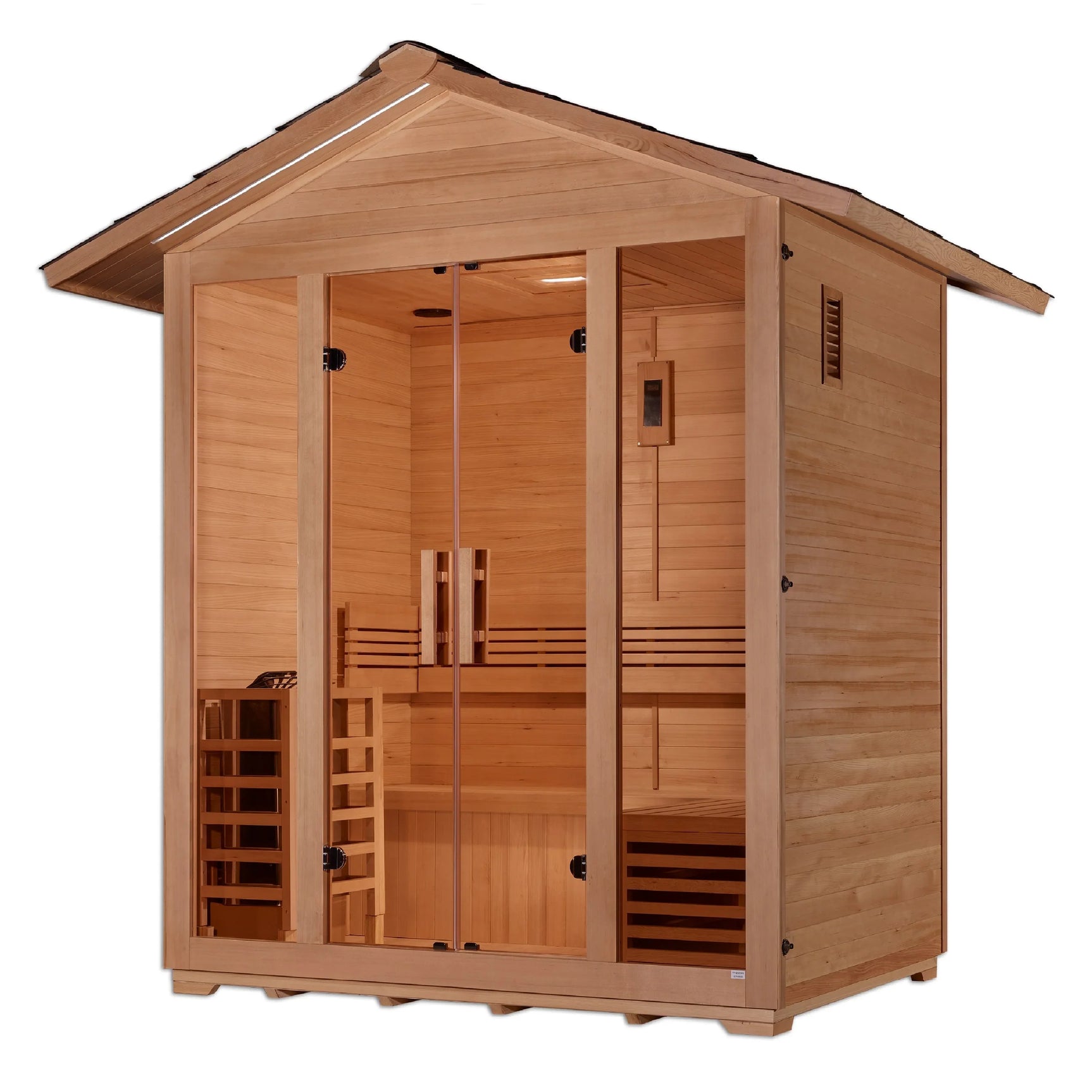 GOLDEN DESIGNS "VORARLBERG" 5 PERSON TRADITIONAL OUTDOOR SAUNA - CANADIAN HEMLOCK