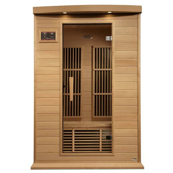 GOLDEN DESIGNS MAXXUS 2-PERSON NEAR ZERO EMF (UNDER 2MG) FAR INFRARED SAUNA