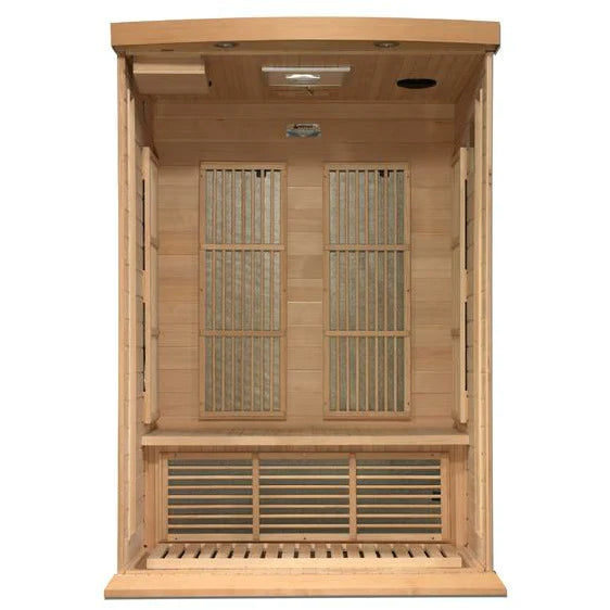 GOLDEN DESIGNS MAXXUS 2-PERSON NEAR ZERO EMF (UNDER 2MG) FAR INFRARED SAUNA