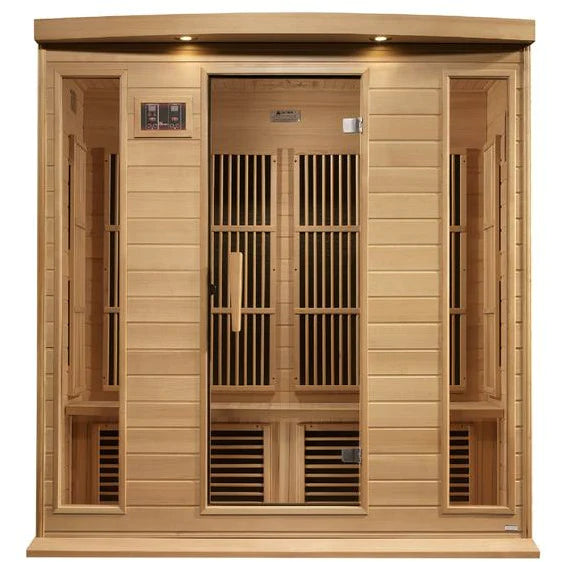 GOLDEN DESIGNS MAXXUS 4-PERSON NEAR ZERO EMF (UNDER 2MG) FAR INFRARED SAUNA (CANADIAN HEMLOCK)