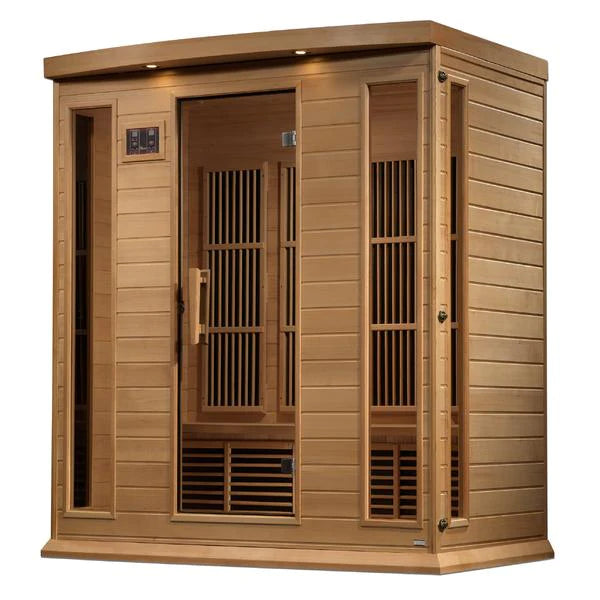 GOLDEN DESIGNS MAXXUS 4-PERSON NEAR ZERO EMF (UNDER 2MG) FAR INFRARED SAUNA (CANADIAN HEMLOCK)